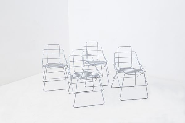Enzo Mari - Four chairs by Enzo Mari in aluminum