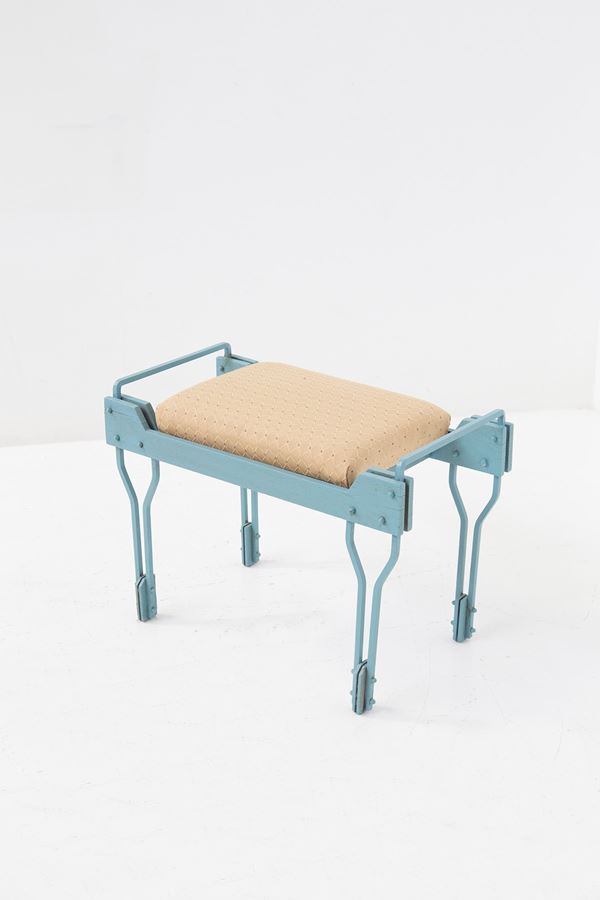 Italian bench in wood and fabric