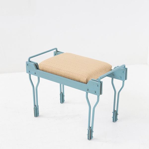 Italian bench in wood and fabric