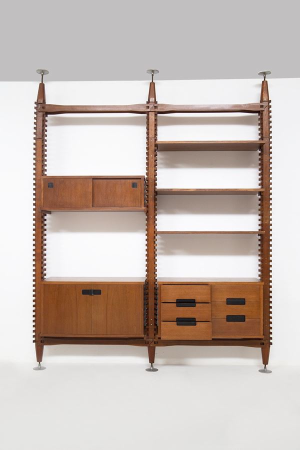 Ico Parisi - Vintage Modular Bookcase in Wood by Ico Parisi