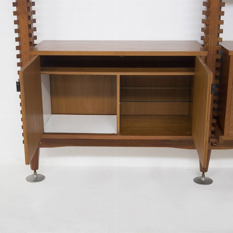 Vintage Modular Bookcase in Wood By Ico Parisi