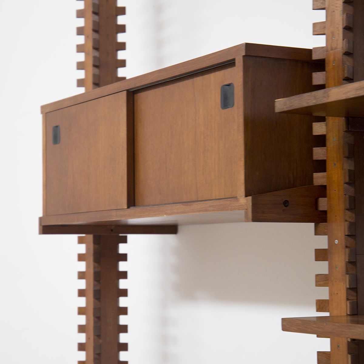 Vintage Modular Bookcase in Wood By Ico Parisi