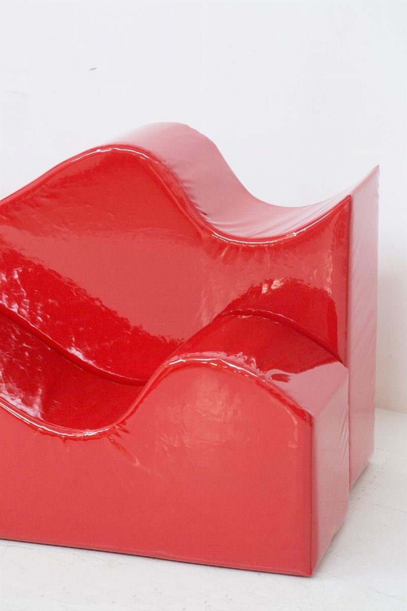 Divano Superonda di Archizoom Poltronova Rosso