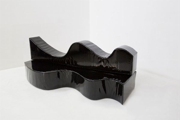 SuperOnda black sofa by Archizoom Poltronova 
