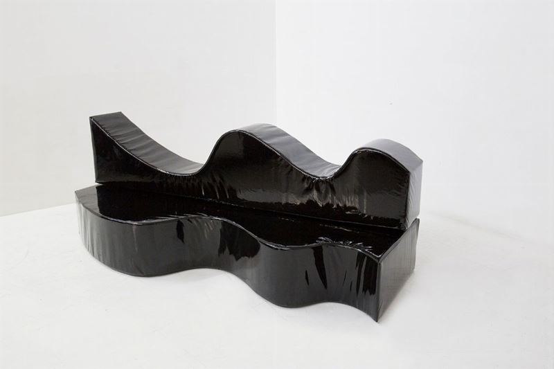 Divano Superonda di Archizoom Poltronova Nero