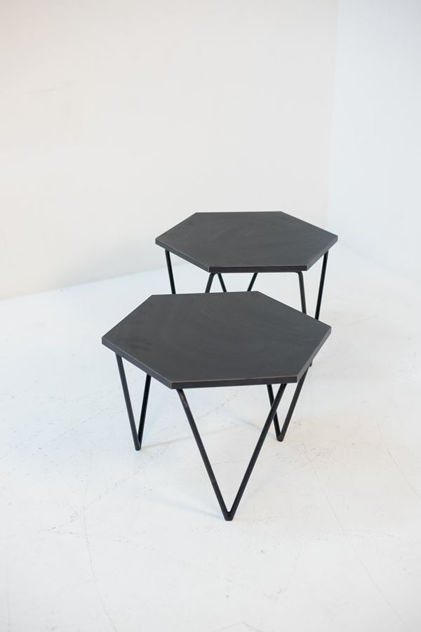 Gio Ponti - Pair of black Isa Bergamo coffee tables