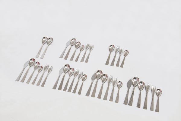 Gio Ponti - Gio Ponti Set di quattro Posate in acciaio cromato per Krupp Italia