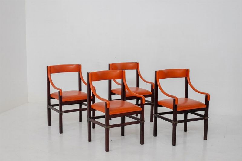 Set di quattro sedie Attr. Tito Agnoli