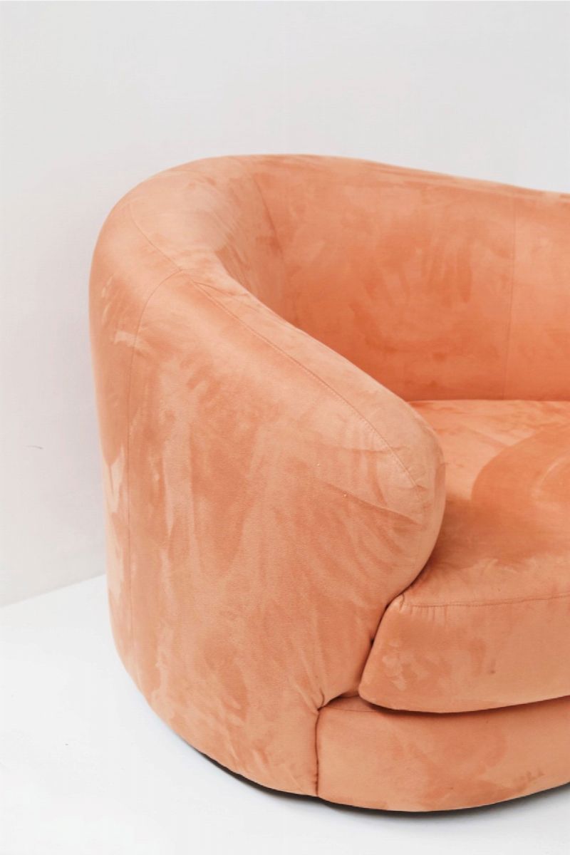 Set di divani vintage in velluto rosa