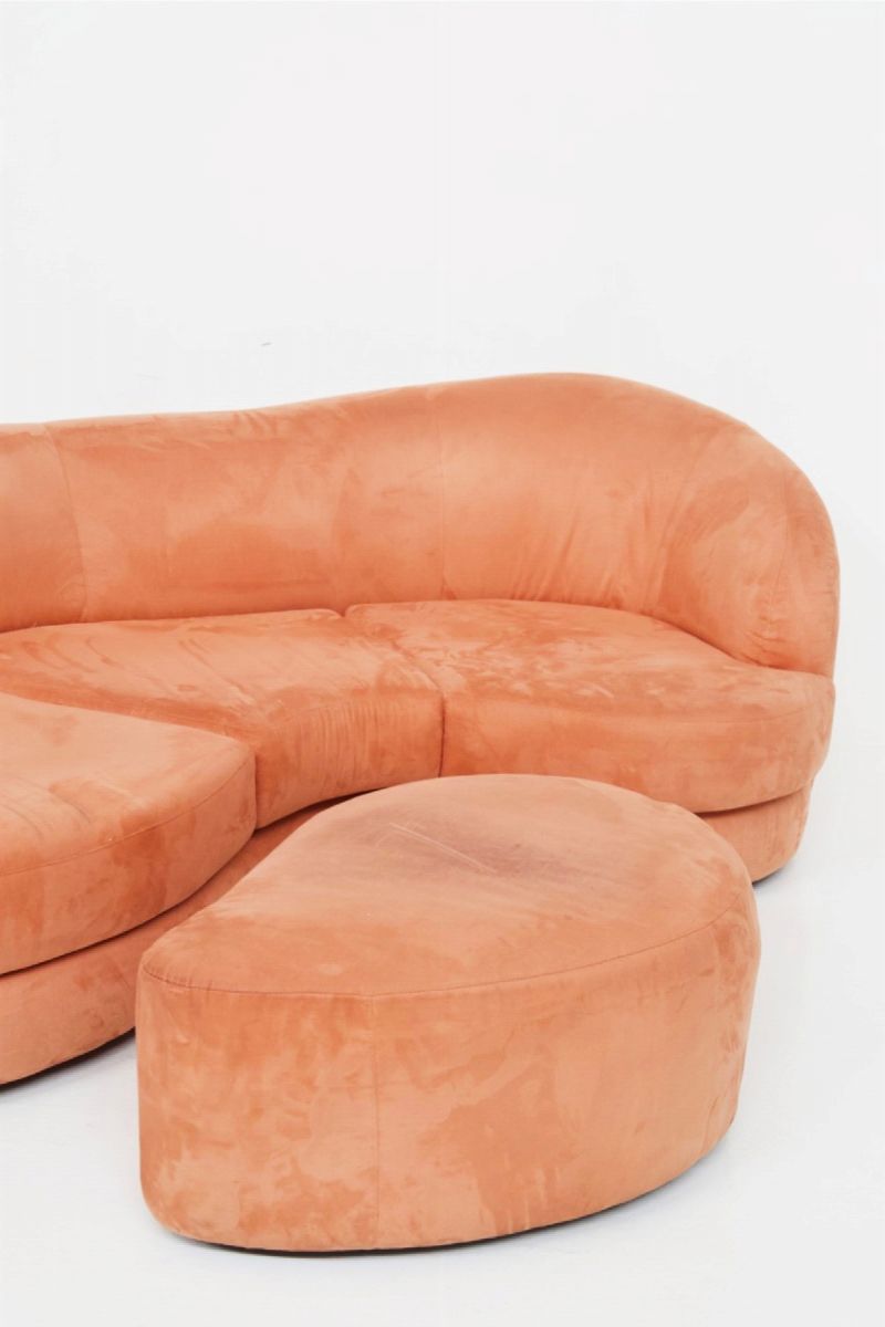 Set di divani vintage in velluto rosa