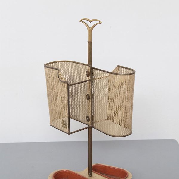 Cesare Lacca - Umbrella stand in brass and aluminum