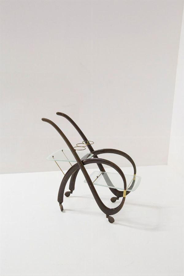 Cesare Lacca - Wooden bar cart by Cesare Lacca