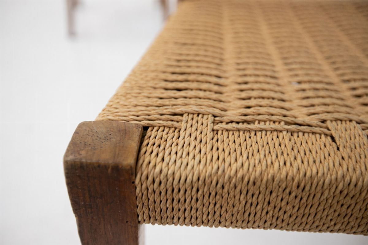 Paolo Buffa Attr. Set of Eight Chairs in Walnut Wood and Straw, 1950s