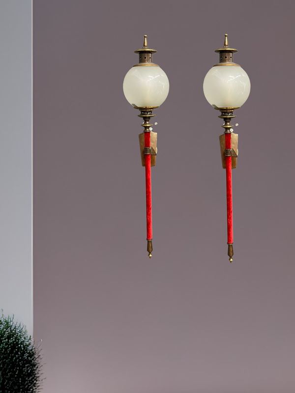 Luigi Caccia Dominioni - Pair of wall sconces attributed to Luigi Caccia Dominioni for Azucena