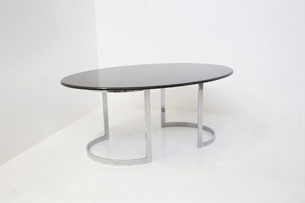 Vittorio Introini - Marble and Chromed Metal Table by Vittorio Introini for Residence Vips
