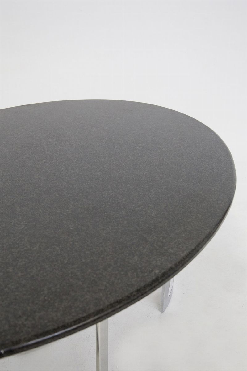 Marble And Chromed Metal Table By Vittorio Introini For Residence Vips