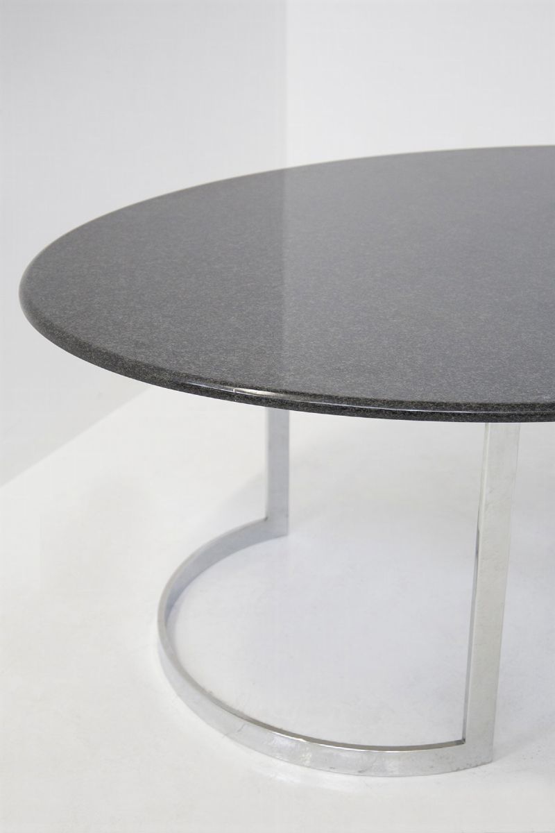 Marble And Chromed Metal Table By Vittorio Introini For Residence Vips