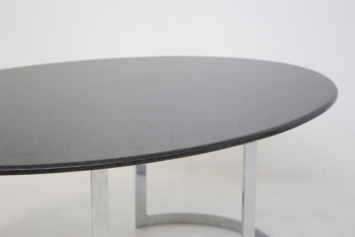 Marble And Chromed Metal Table By Vittorio Introini For Residence Vips