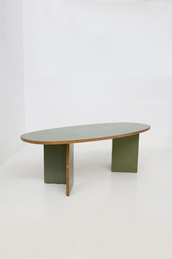 Enzo Mari - Tavolo Verde in legno Attr. Enzo Mari