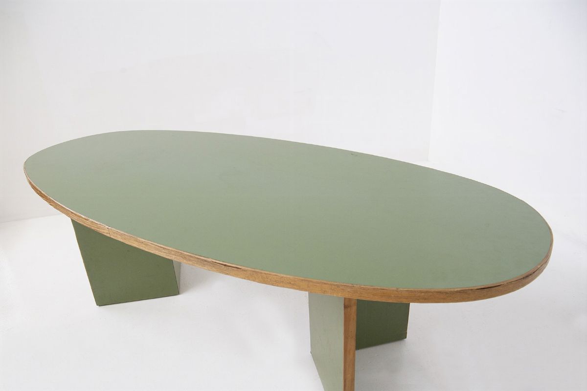 Tavolo Verde in Legno Attr. Enzo Mari