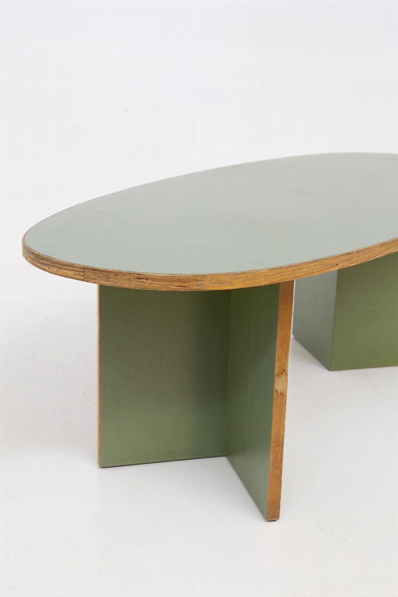 Tavolo Verde in Legno Attr. Enzo Mari