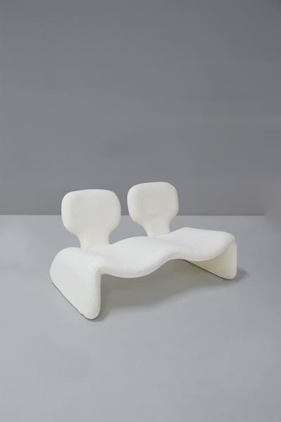 Sofa di Olivier Mourgue Mod. Djinn in Boucle Bianco