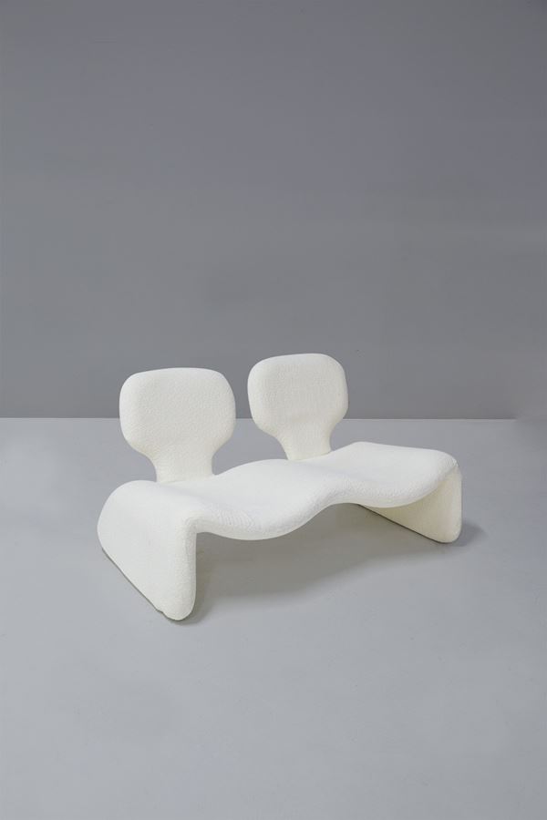 Olivier Mourgue - Sofa di Olivier Mourgue Mod. Djinn in Boucle Bianco