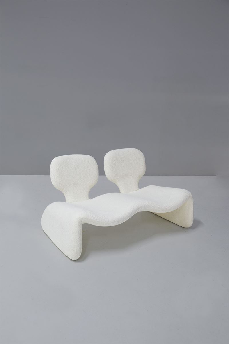 Sofa di Olivier Mourgue Mod. Djinn in Boucle Bianco