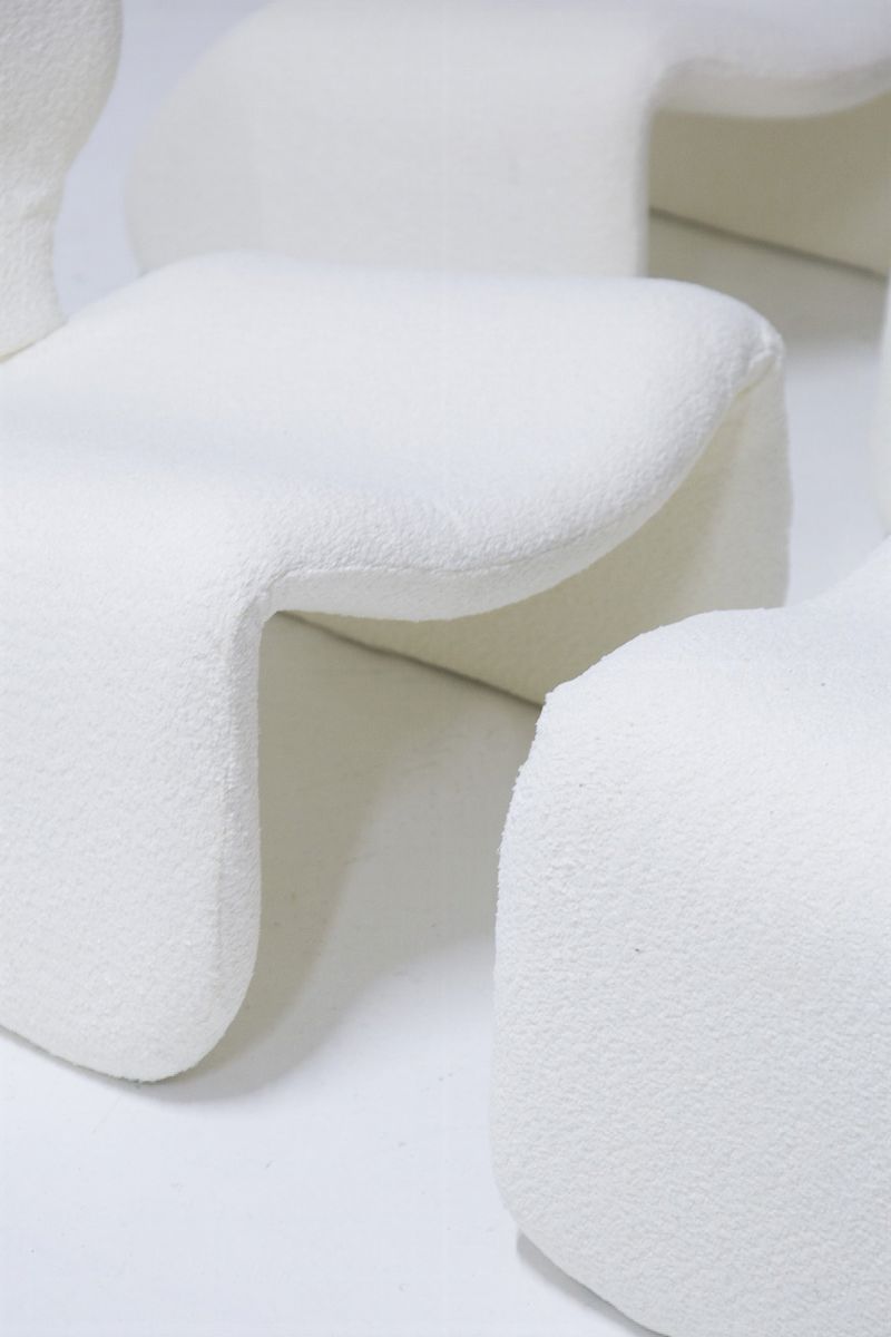 Olivier Mourgue Coppia di Poltrone con Pouf Mod Djinn