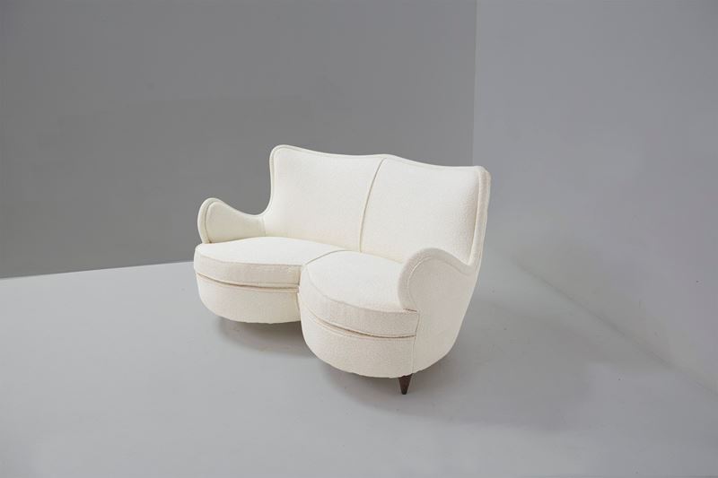 Divanetto Italiano bianco in boucle