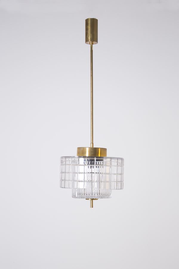 Italian Chandelier in Bohemia Crystal and Brass