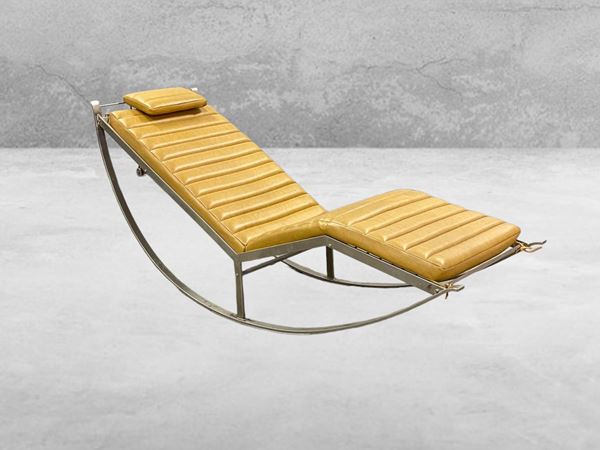 Willy Rizzo - Iconica Chaise longue Dondolo di Willy Rizzo. Pubblicata su Casa Vogue.