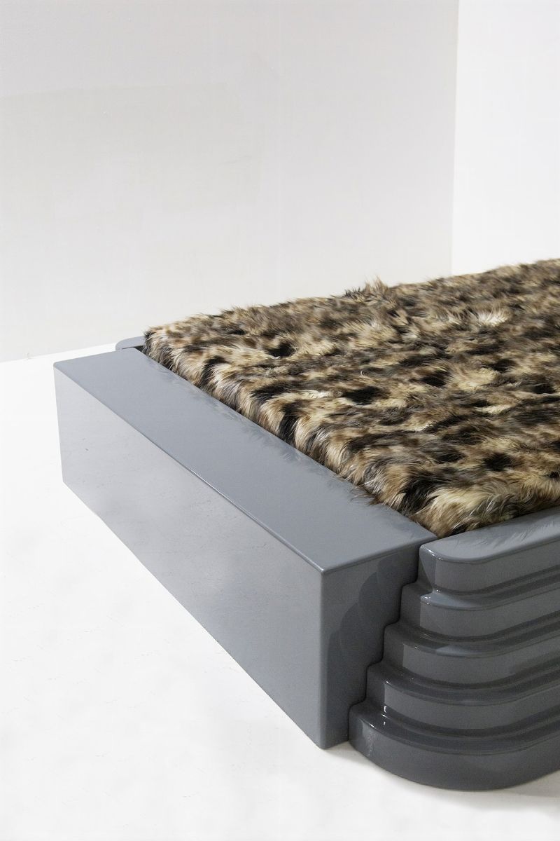 Raro Letto Matrimoniale "elledue" di Ettore Sottsass per Poltronova