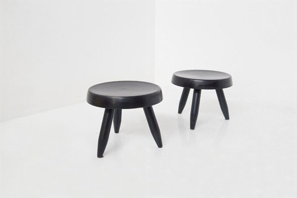 Charlotte Perriand - Charlotte Perriand pair of stools