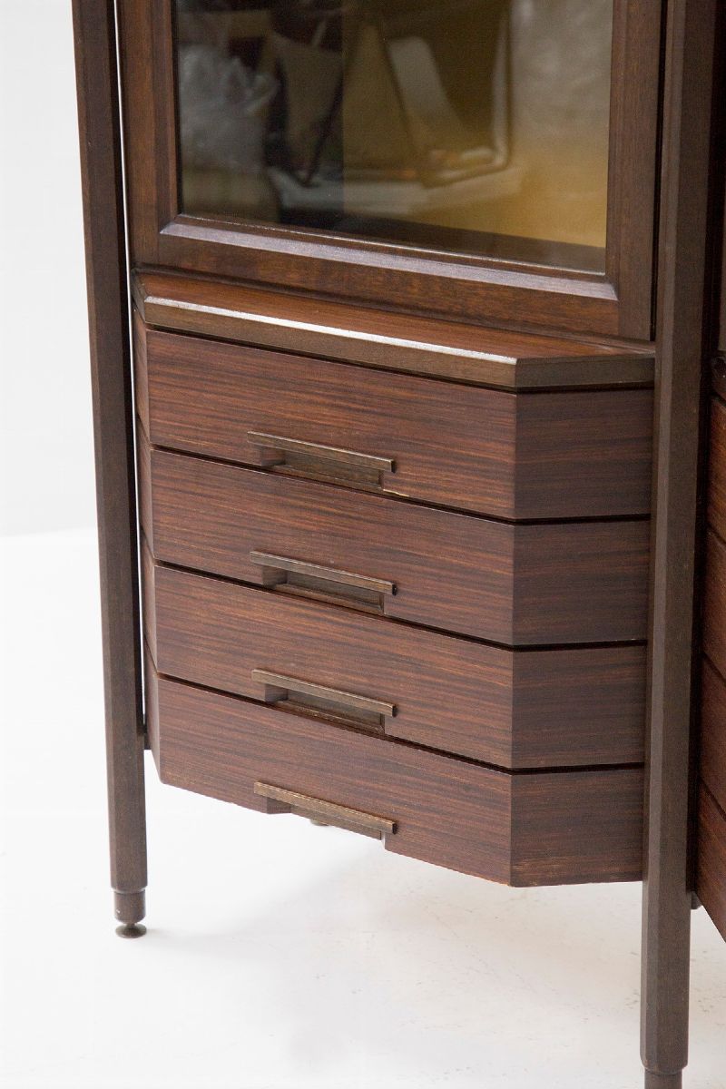 Credenza Italiana in legno e vetro
