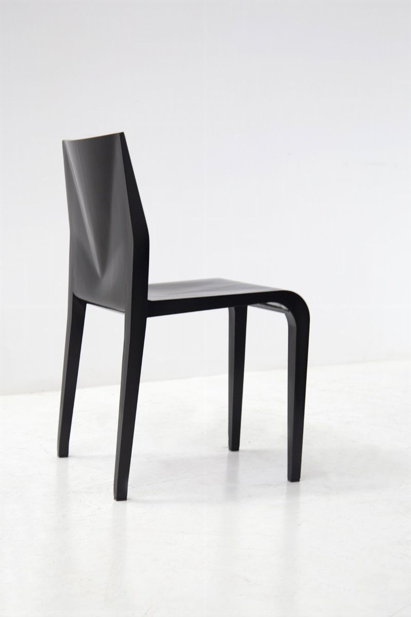 Chairs Laleggera by Riccardo Blumer in Black Lacquered
