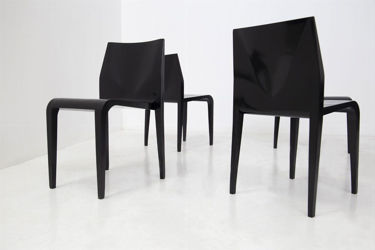 Chairs Laleggera by Riccardo Blumer in Black Lacquered