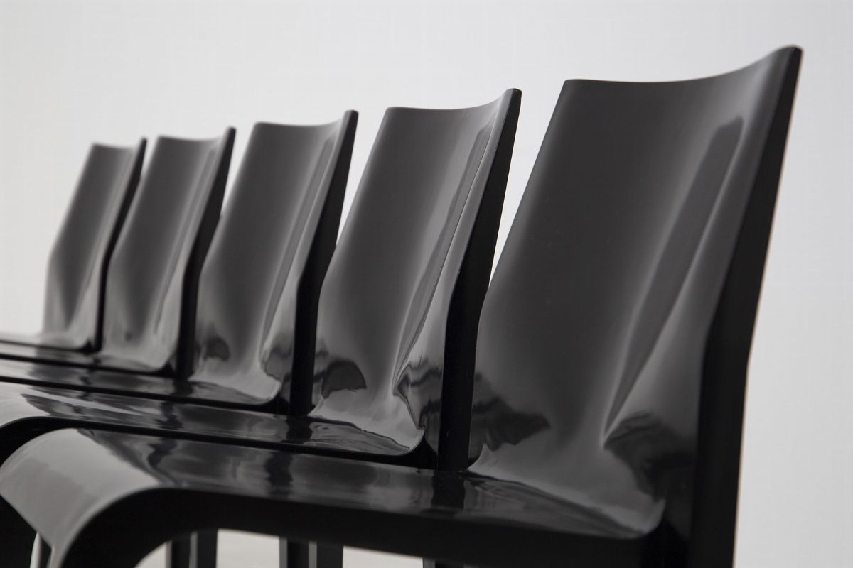 Chairs Laleggera by Riccardo Blumer in Black Lacquered