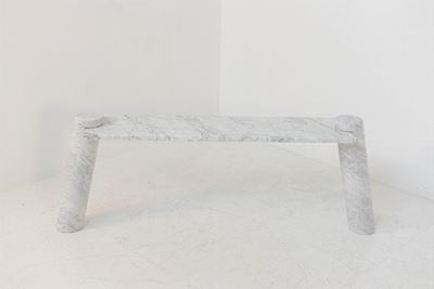 Carrara Marble Console By Angelo Mangiarotti For Skipper