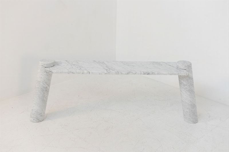 Carrara Marble Console By Angelo Mangiarotti For Skipper