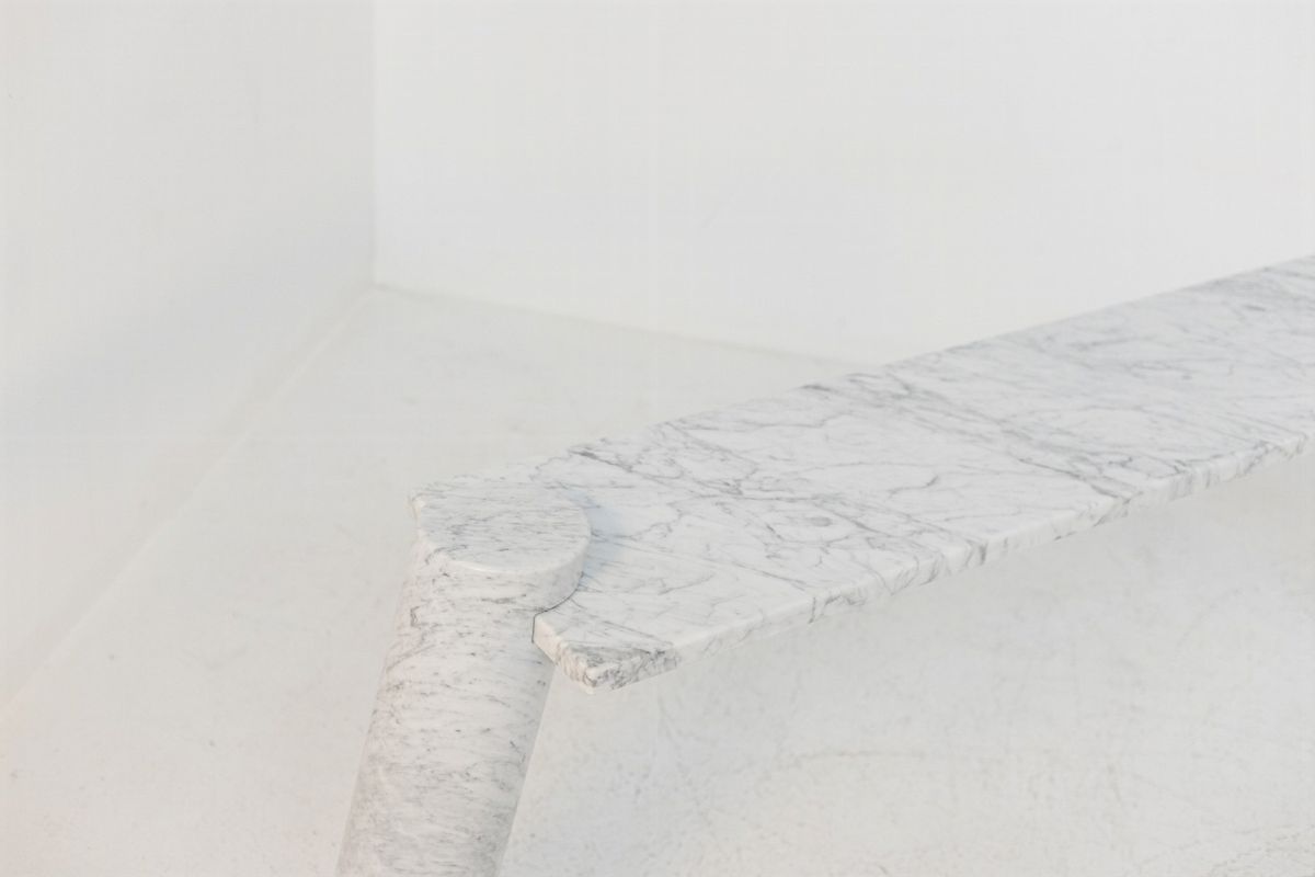Carrara Marble Console By Angelo Mangiarotti For Skipper
