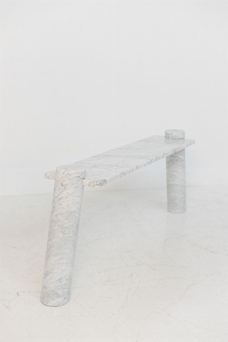 Carrara Marble Console By Angelo Mangiarotti For Skipper