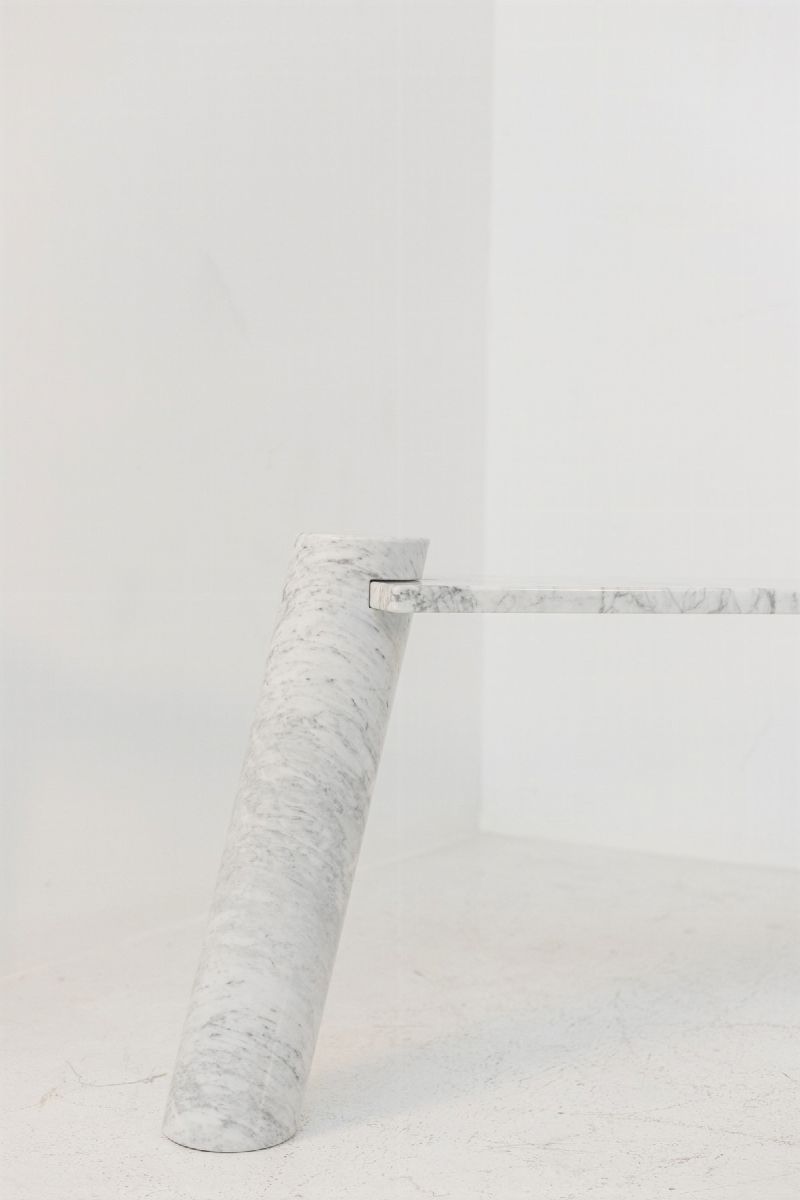 Carrara Marble Console By Angelo Mangiarotti For Skipper