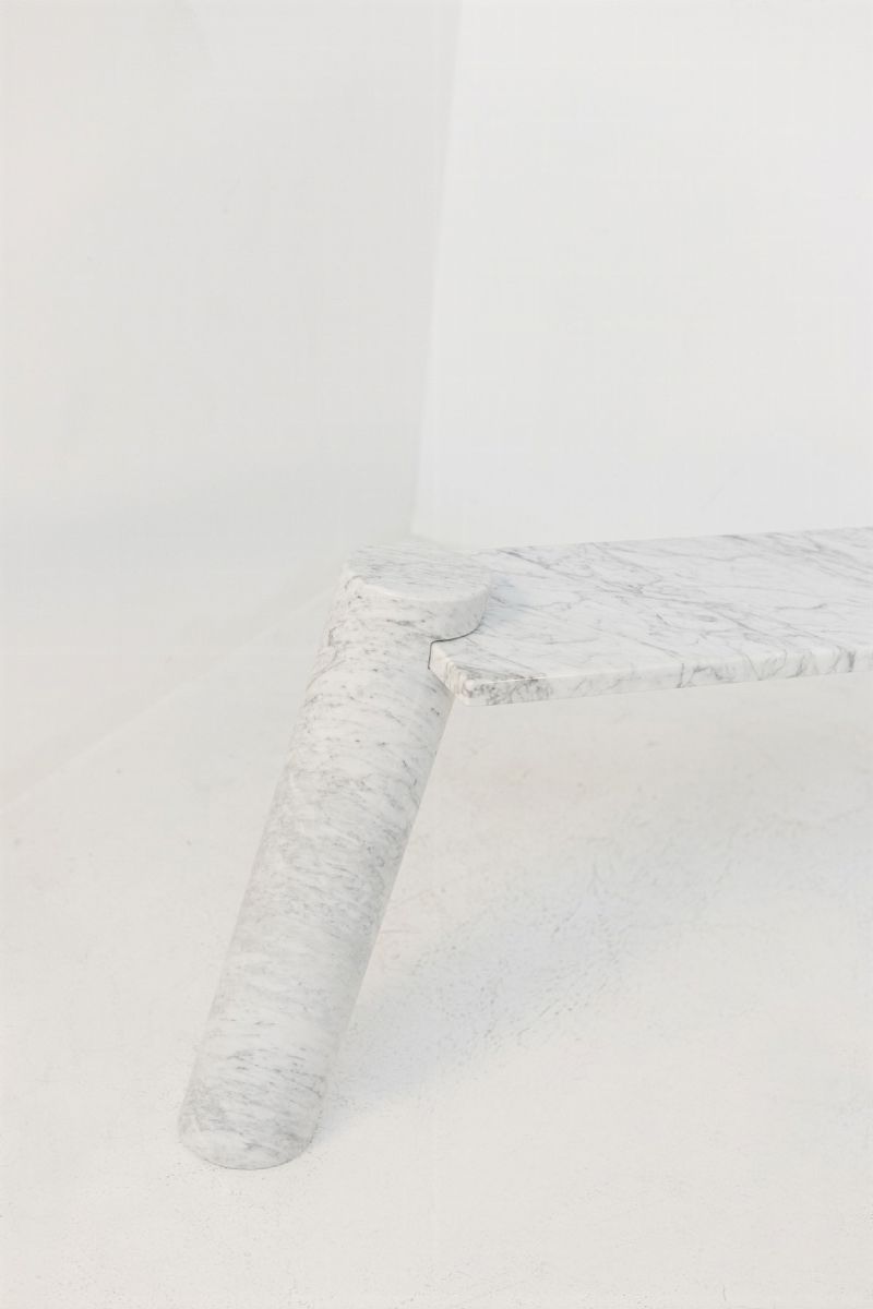 Carrara Marble Console By Angelo Mangiarotti For Skipper