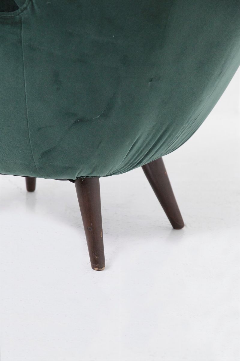 Rarissima Poltrona di Carlo Mollino in Velluto Verde, Published