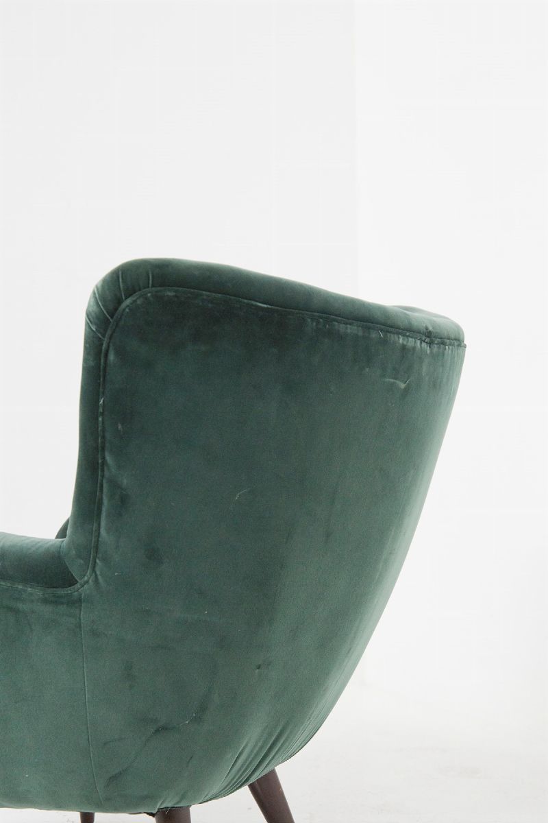 Rarissima Poltrona di Carlo Mollino in Velluto Verde, Published