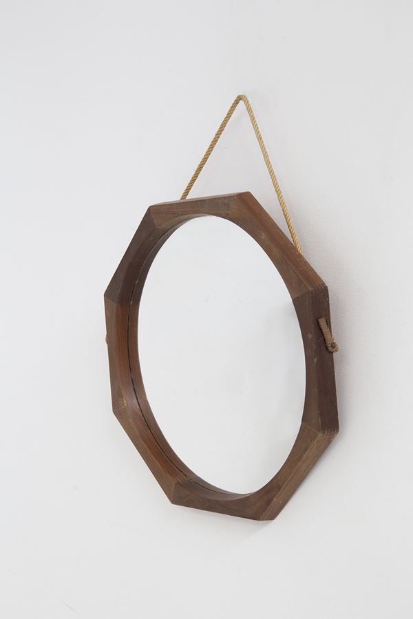 Carlo Graffi,Franco Campo - Franco Campo and Carlo Graffi Wall Mirror in Rope and Wood