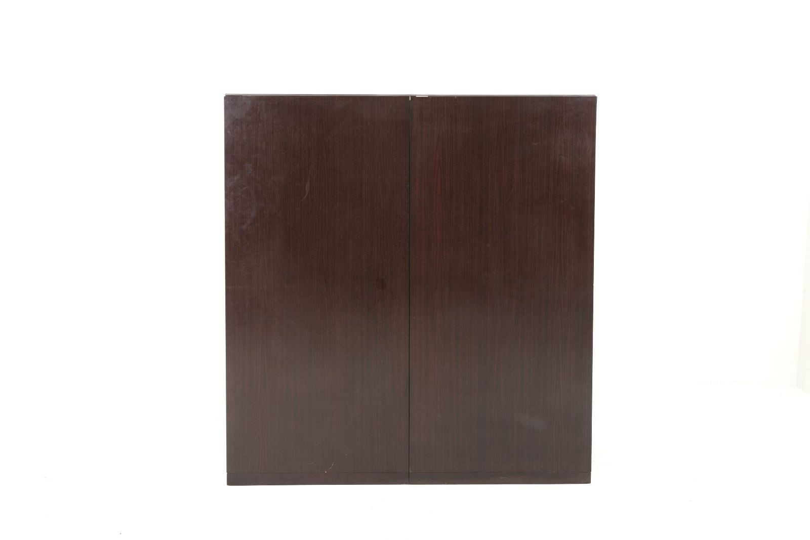 Credenza in legno, acciaio cromato e vetro