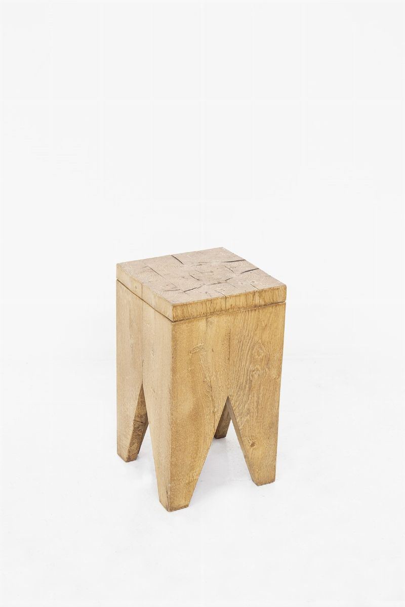 Sgabello in legno Marco Caliandro Attr.