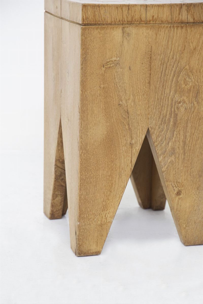 Sgabello in legno Marco Caliandro Attr.